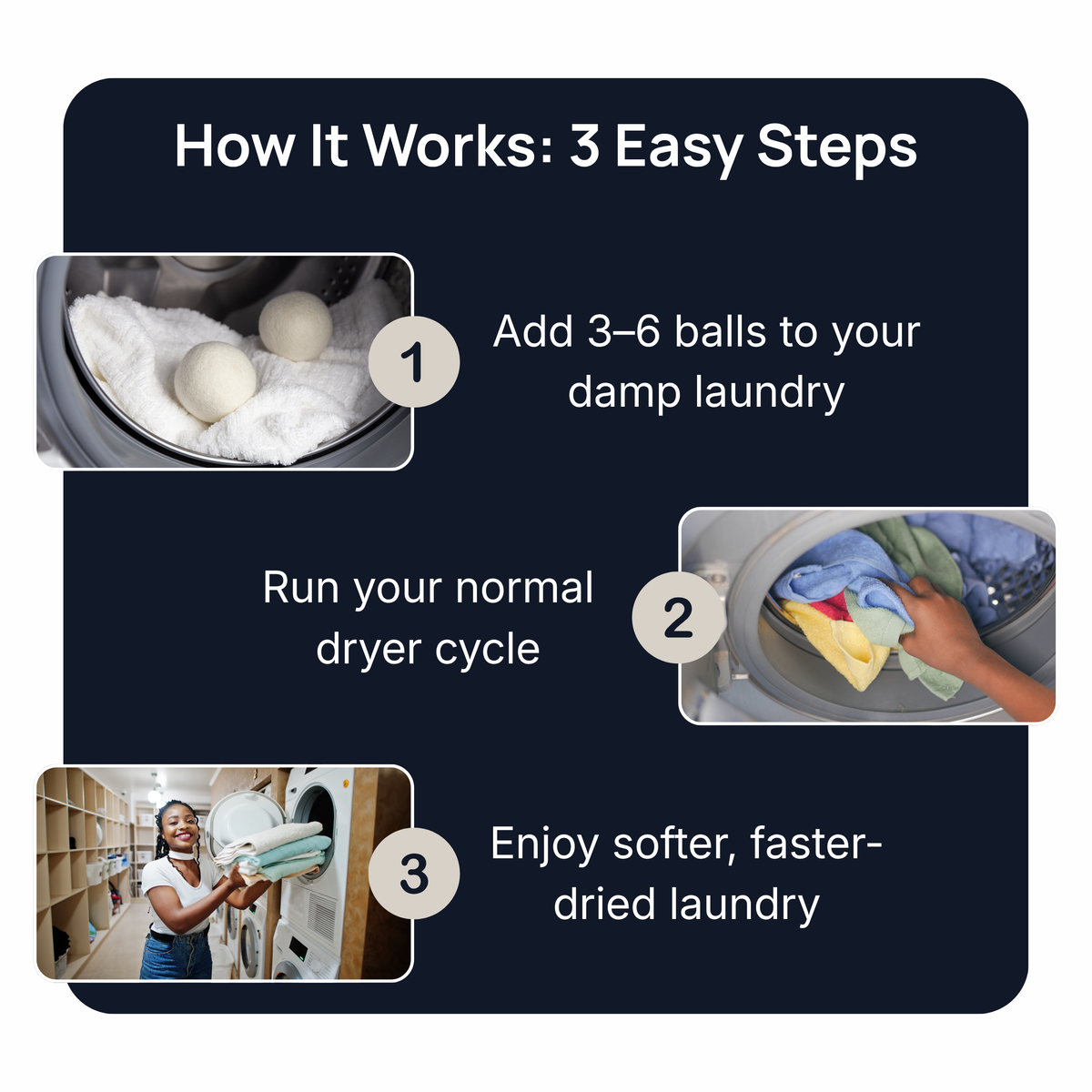 Wool dryer balls how to use - 3 step guide for softer faster laundry